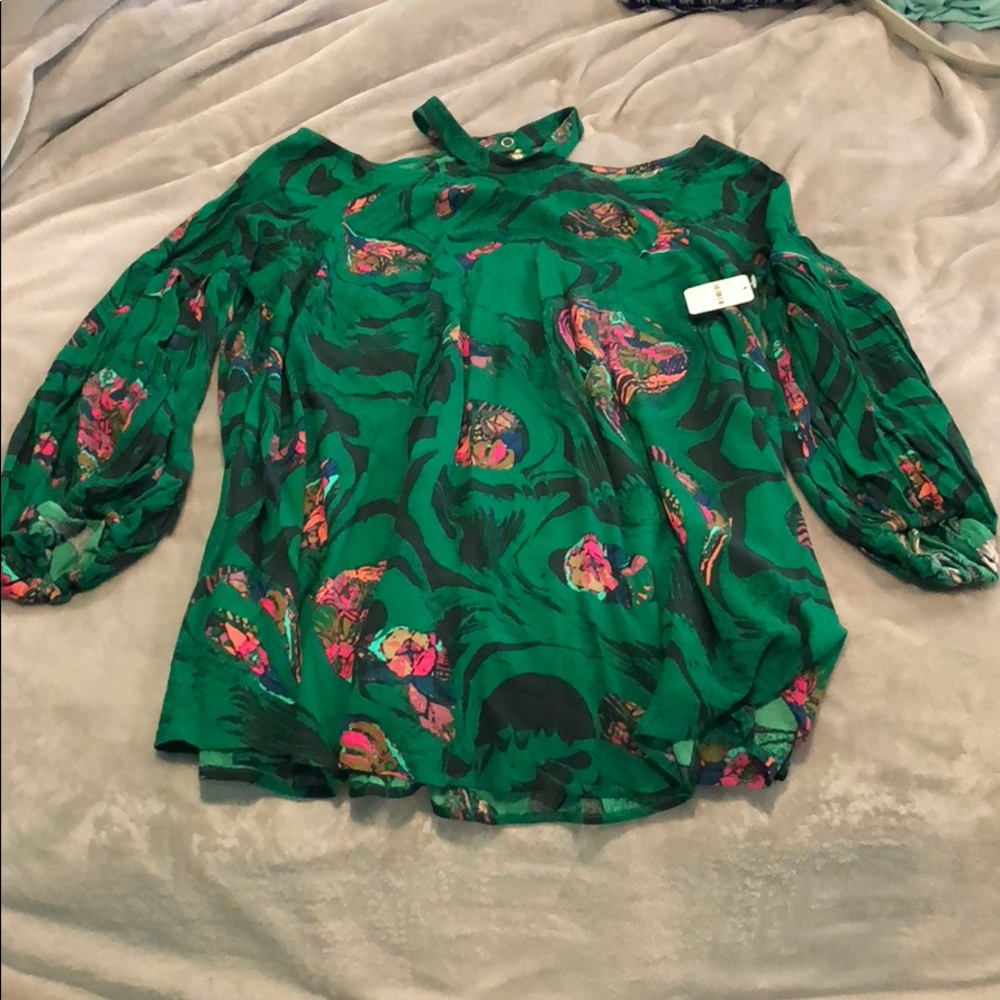 green blouse